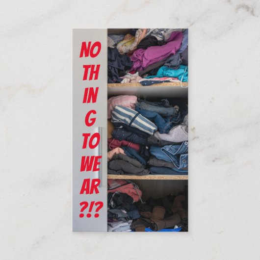 Funny mode adviseur en grappige outfitters kast visitekaartje (Voorkant)