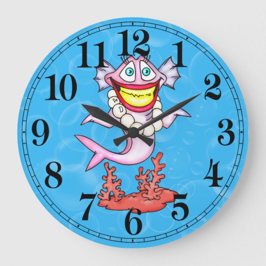 Funny Mode Diva Fish Wall klok (Voorkant)
