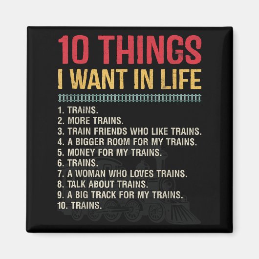 Funny Model Railroad Conductor Train Lover Locomot Magneet (Voorkant)