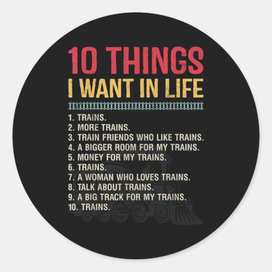 Funny Model Railroad Conductor Train Lover Locomot Ronde Sticker (Voorkant)