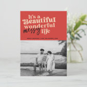 Funny Modern 1 foto Kerst Vakantie Kaart (Staand voorkant)