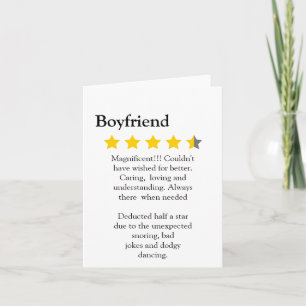 Funny modern 4.5 star boyfriend review typography  kaart