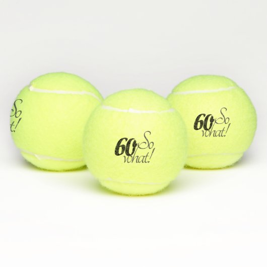 Funny Modern 60 dus wat Motivatie 60th Birthday Tennisballen (Multi)