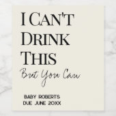 Funny Modern Baby Reveal Pregnancy Announcement  Wijn Etiket (Enkel label)