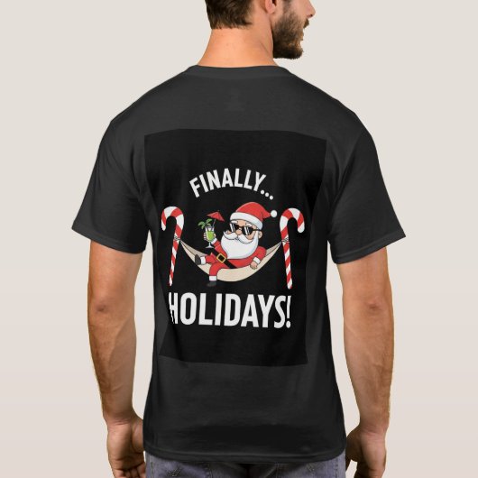 Funny Modern Christmas T-Shirt | Santa Design (Achterkant)