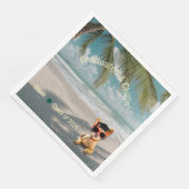 Funny Modern Dog Beach Afstuderen Servet (Hoek)