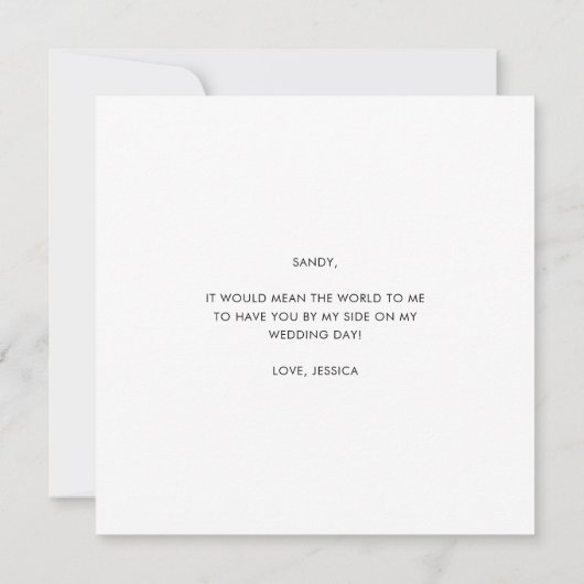 Funny Modern Dusty Roos Script Bridesmaid Voorstel Kaart (Achterkant)