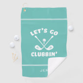 Funny Modern Golfer Humor Sports Teal  Golfhanddoek (Insitu)