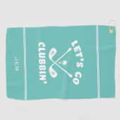 Funny Modern Golfer Humor Sports Teal  Golfhanddoek (Horizontaal)