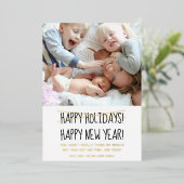 Funny Modern Happy New Year Holiday Kaart (Staand Voorkant)