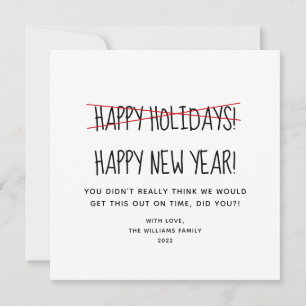 Funny Modern Happy New Year Holiday Kaart