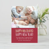 Funny Modern Happy New Year Holiday Kaart (Staand voorkant)