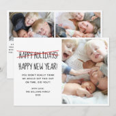 Funny Modern Happy Nieuwjaar 3 Foto Holiday Kaart (Voorkant / Achterkant)