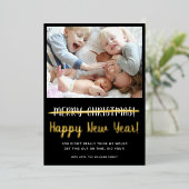 Funny Modern Happy Nieuwjaar Folie Holiday Kaart (Staand Voorkant)