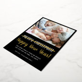 Funny Modern Happy Nieuwjaar Folie Holiday Kaart (Gedraaid)