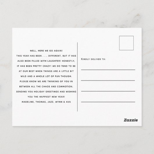 Funny Modern Happy Nieuwjaarsfeest Briefkaart (Achterkant)