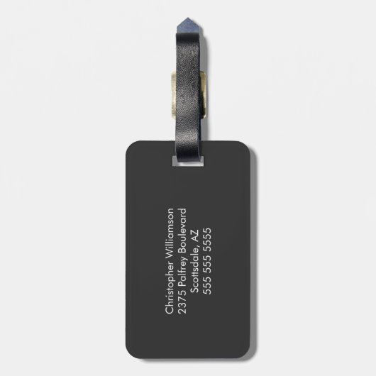 Funny Modern "Ik ben op het hoesje" Frenchie Grey Bagagelabel (Achterkant verticaal)