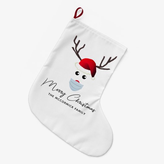 Funny Modern kerstrenrendiernaam Grote Kerstsok (Voorkant (Hangend))