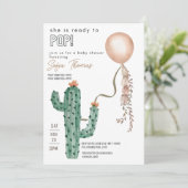 Funny Modern Klaar om te Poppen Ballon Baby shower Kaart (Staand voorkant)