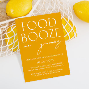 Funny Modern Minimal Yellow No Games Bridal Shower Kaart