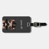 Funny Modern Paws off French Bulldog Grey Bagagelabel (Voorkant horizontaal)