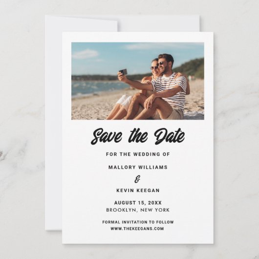 Funny Modern Photo Wedding Save the Date (Achterkant)
