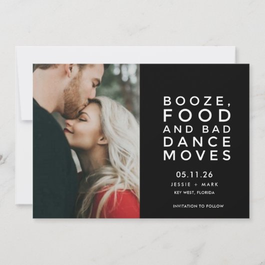 Funny Modern Photo Wedding Save the Date Aankondiging (Voorkant)