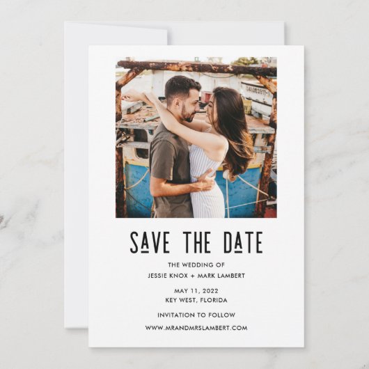 Funny Modern Photo Wedding Save the Dates Aankondiging (Achterkant)
