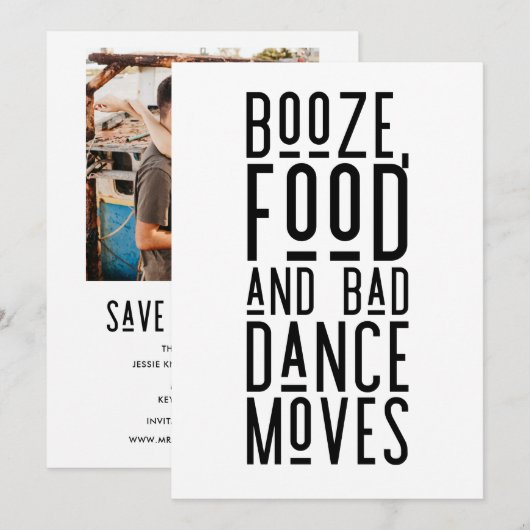 Funny Modern Photo Wedding Save the Dates Aankondiging (Voorkant / Achterkant)