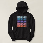 Funny Modern Repetitive Text Design First Name Han Hoodie (Design voorkant)