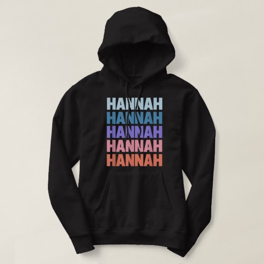Funny Modern Repetitive Text Design First Name Han Hoodie (Design voorkant)