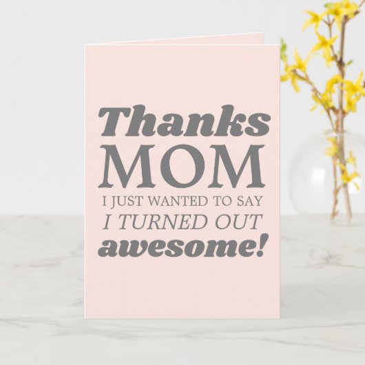 Funny Modern Retro Moederdag Kaart (Gele Bloem)