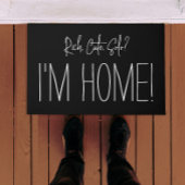 Funny Modern Script Home Humor Zwart-wit Deurmat