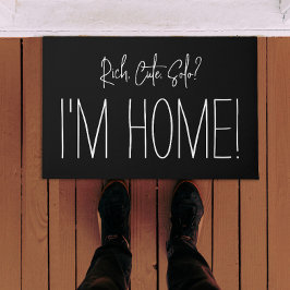 Funny Modern Script Home Humor Zwart-wit Deurmat