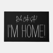 Funny Modern Script Home Humor Zwart-wit Deurmat (Voorkant)