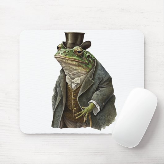 Funny Modern Smart Frog Boss in Stropdas Coat & Pe Muismat (Met muis)