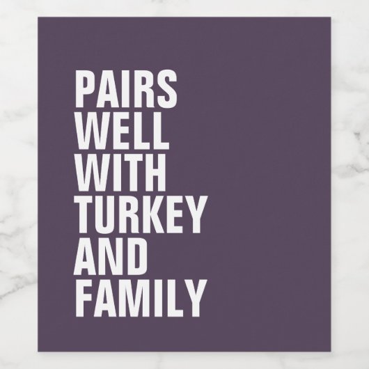 Funny Modern Thanksgiving Wijn Etiket (Enkel label)