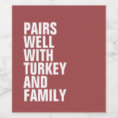 Funny Modern Thanksgiving Wijn Etiket (Enkel label)