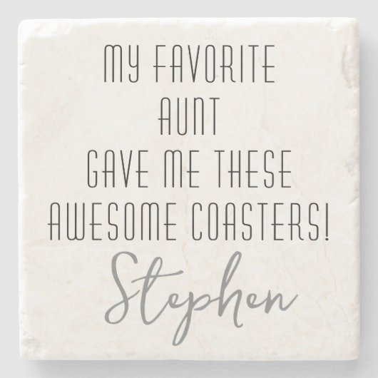 Funny Modern to Nephew from Aunt Customizable  Stenen Onderzetter (Voorkant)