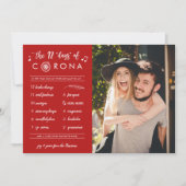 Funny Modern Twelve Days of Corona Red Photo Feestdagenkaart (Voorkant)