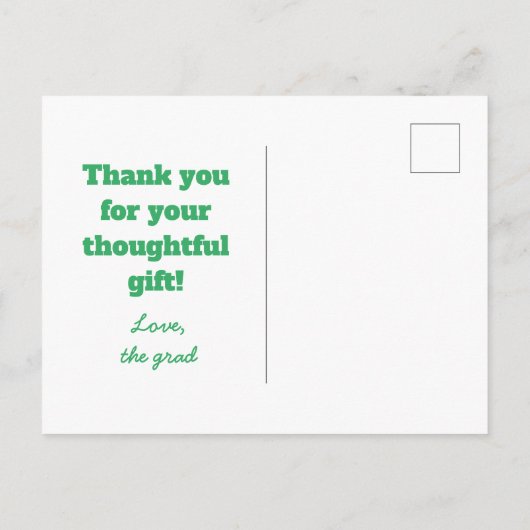 Funny Modern Typography Afstuderen Dank je wel Briefkaart (Achterkant)