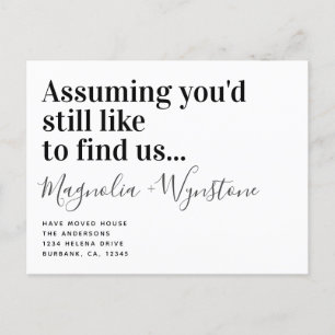 Funny Modern Typography Moving House Aankondigingskaart