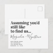 Funny Modern Typography Moving House Aankondigingskaart (Voorkant / Achterkant)