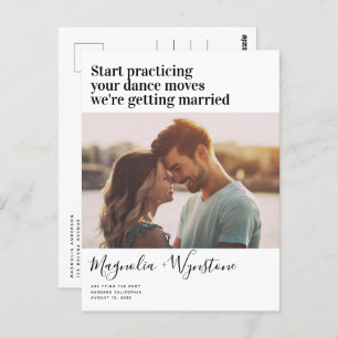 Funny Modern Typography Photo Wedding Save the Dat Briefkaart