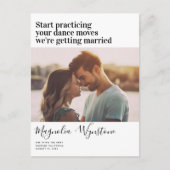 Funny Modern Typography Photo Wedding Save the Dat Briefkaart (Voorkant)