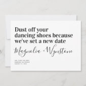 Funny Modern Typography Wedding Change the Date Save The Date (Voorkant)