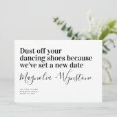 Funny Modern Typography Wedding Change the Date Save The Date (Staand voorkant)