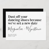 Funny Modern Typography Wedding Change the Date Save The Date (Voorkant / Achterkant)