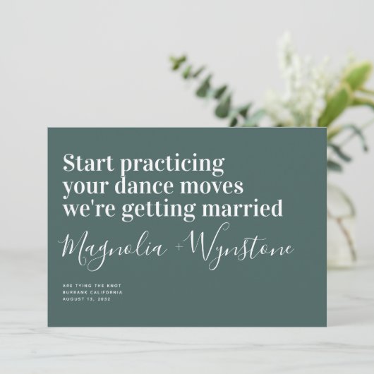 Funny Modern Typography Wedding Save the Date (Staand voorkant)