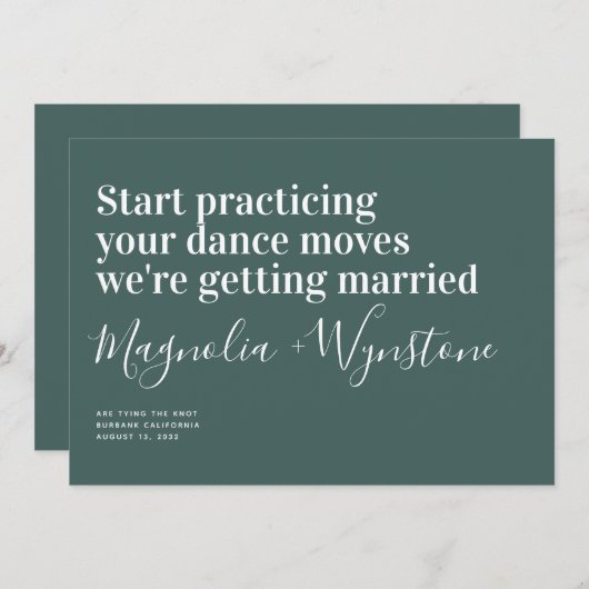 Funny Modern Typography Wedding Save the Date (Voorkant / Achterkant)